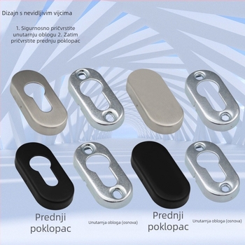 Dekorativni poklop cilindra brave od 304 nehrđajućeg čelika, model 805, za unutarnja vrata, kapije i vrata od aluminijske legure te plastiko‑čelične vrata; prilagodba obrade