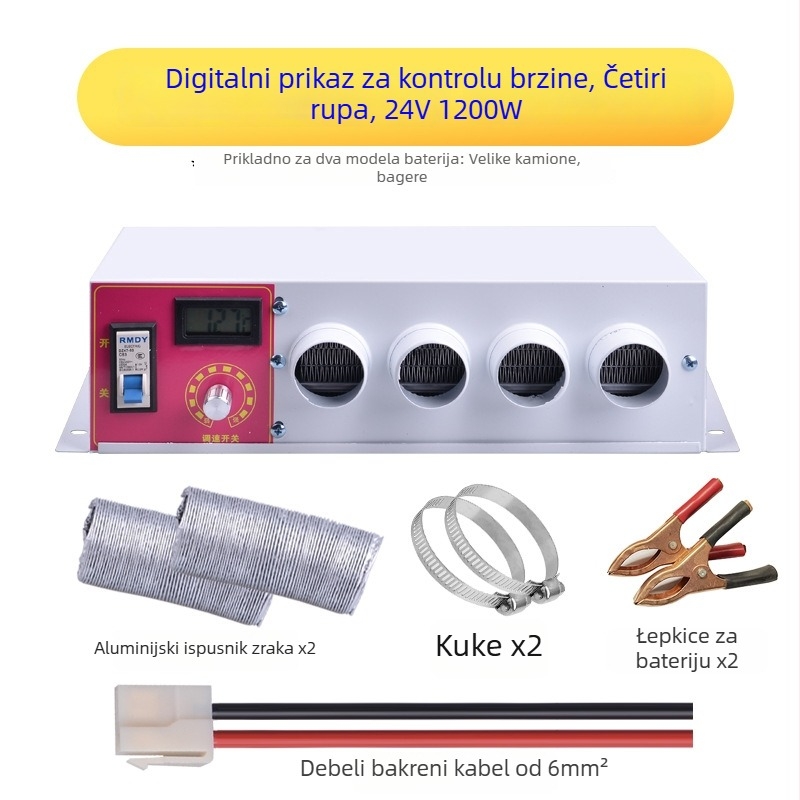 Bsq-928 grijač automobila, 12V/24V, odmrzivač, električno grijanje