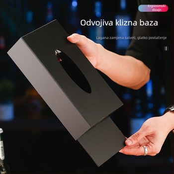 Akrilna udubljena kutija za papirnate maramice – model TJL-009, za hotele, KTV i restorane; materijal: akril; pogodna za uklonjive papirnate maramice; ispisano logo; prilagodljivo; moderni minimalistički stil; višestruka namjena