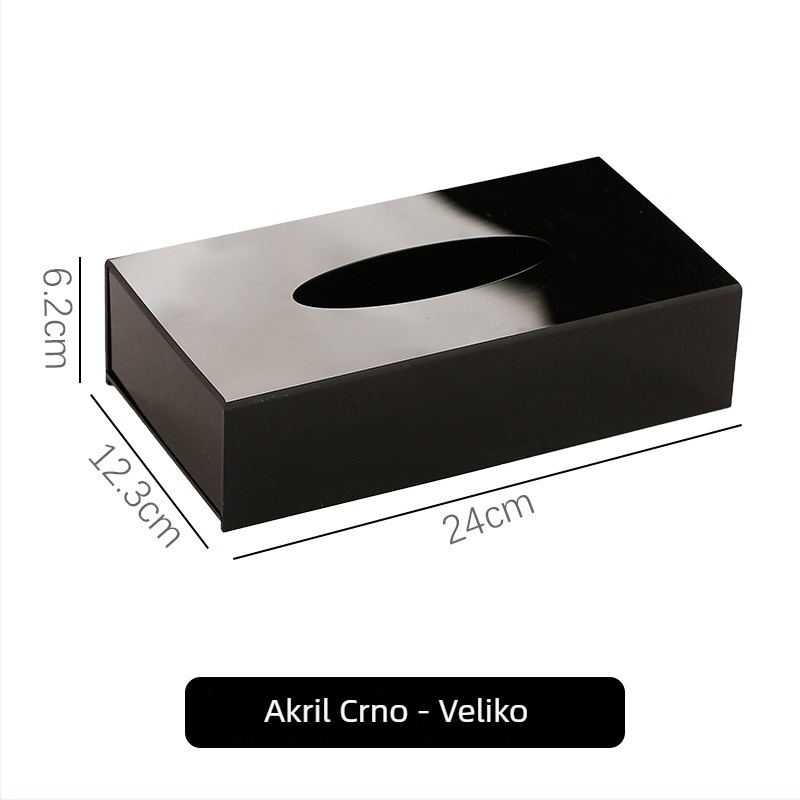 Akrilna udubljena kutija za papirnate maramice – model TJL-009, za hotele, KTV i restorane; materijal: akril; pogodna za uklonjive papirnate maramice; ispisano logo; prilagodljivo; moderni minimalistički stil; višestruka namjena