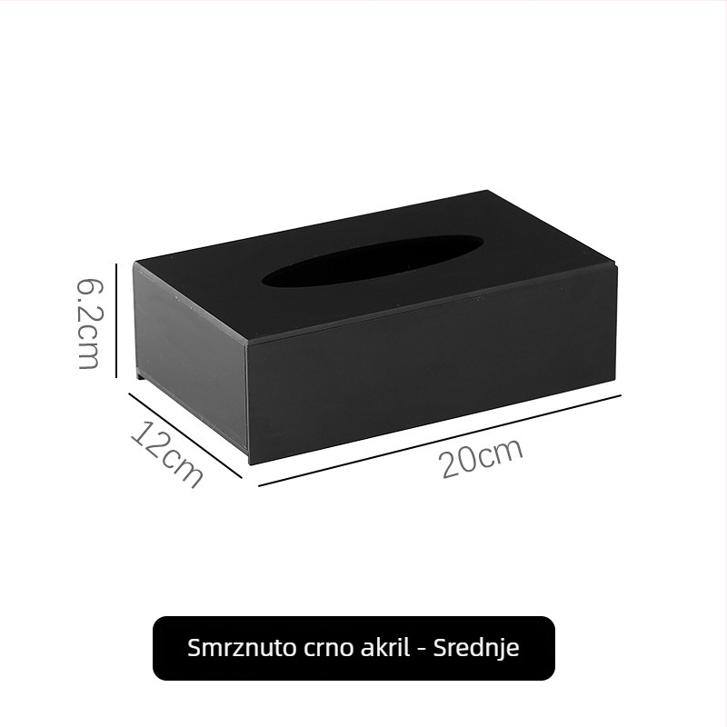 Akrilna udubljena kutija za papirnate maramice – model TJL-009, za hotele, KTV i restorane; materijal: akril; pogodna za uklonjive papirnate maramice; ispisano logo; prilagodljivo; moderni minimalistički stil; višestruka namjena