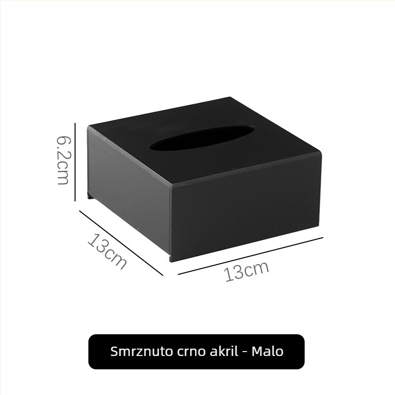 Akrilna udubljena kutija za papirnate maramice – model TJL-009, za hotele, KTV i restorane; materijal: akril; pogodna za uklonjive papirnate maramice; ispisano logo; prilagodljivo; moderni minimalistički stil; višestruka namjena