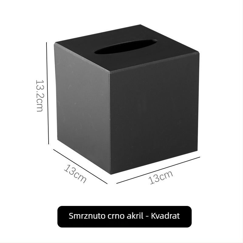 Akrilna udubljena kutija za papirnate maramice – model TJL-009, za hotele, KTV i restorane; materijal: akril; pogodna za uklonjive papirnate maramice; ispisano logo; prilagodljivo; moderni minimalistički stil; višestruka namjena