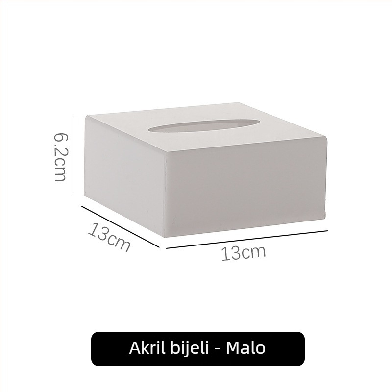 Akrilna udubljena kutija za papirnate maramice – model TJL-009, za hotele, KTV i restorane; materijal: akril; pogodna za uklonjive papirnate maramice; ispisano logo; prilagodljivo; moderni minimalistički stil; višestruka namjena