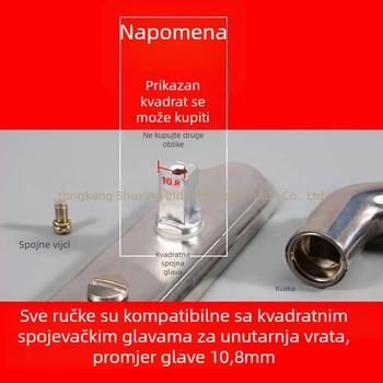 Unutarnja kvaka za vrata, nehrđajući čelik, moderni minimalistički stil, univerzalna prilagodba unutarnjim vratima