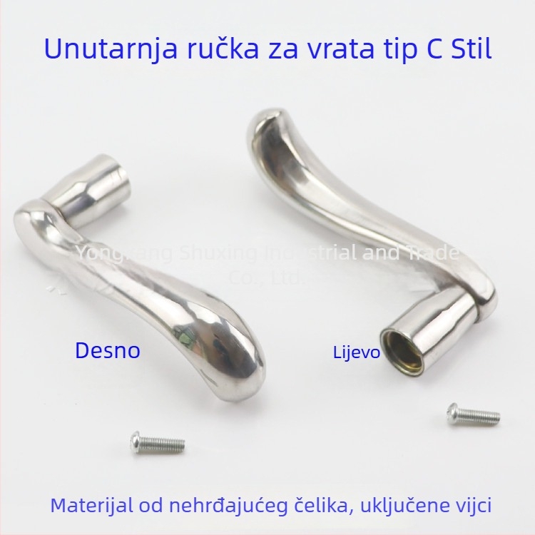 Unutarnja kvaka za vrata, nehrđajući čelik, moderni minimalistički stil, univerzalna prilagodba unutarnjim vratima