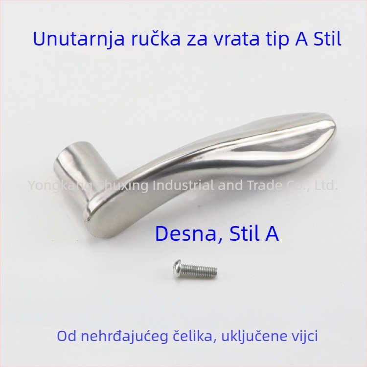 Unutarnja kvaka za vrata, nehrđajući čelik, moderni minimalistički stil, univerzalna prilagodba unutarnjim vratima