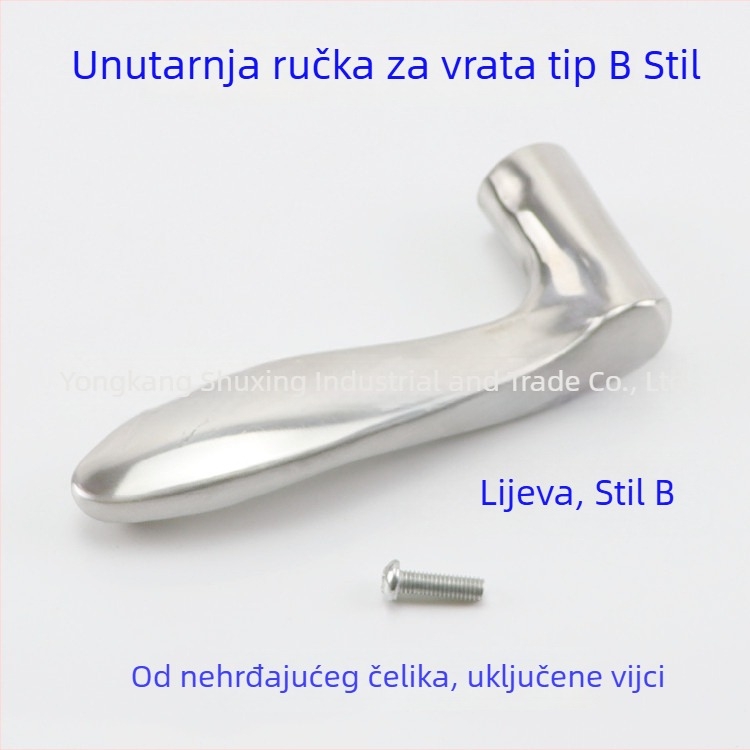 Unutarnja kvaka za vrata, nehrđajući čelik, moderni minimalistički stil, univerzalna prilagodba unutarnjim vratima