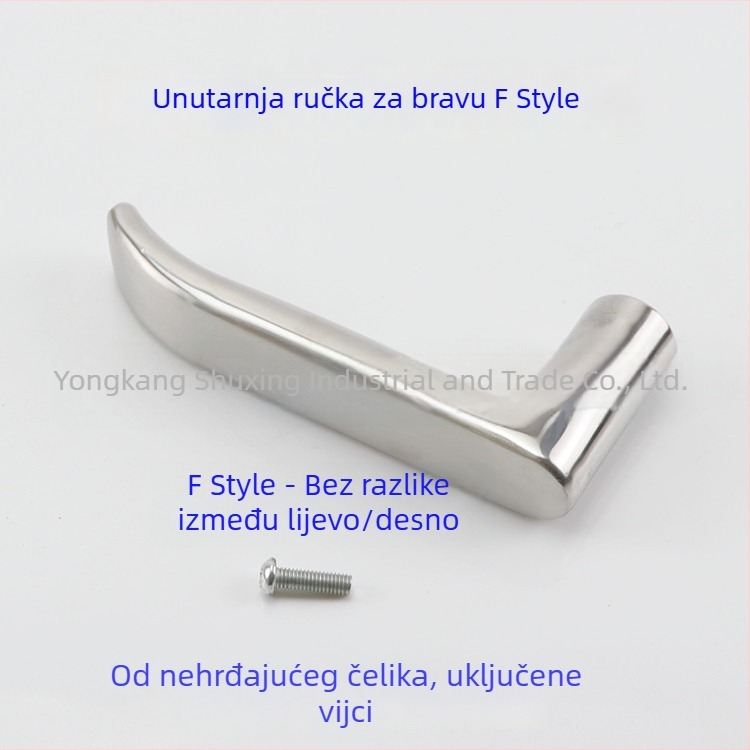 Unutarnja kvaka za vrata, nehrđajući čelik, moderni minimalistički stil, univerzalna prilagodba unutarnjim vratima