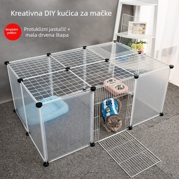 Plastična unutarnja ograda za kućne ljubimce za pse i zečeve s prozirnim panelom