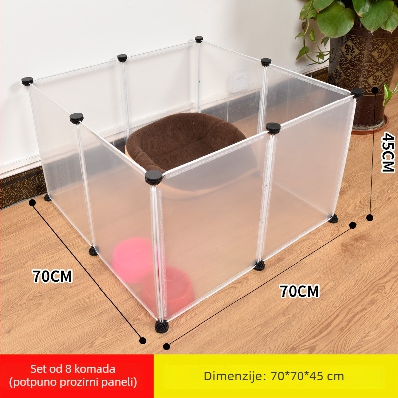Plastična unutarnja ograda za kućne ljubimce za pse i zečeve s prozirnim panelom