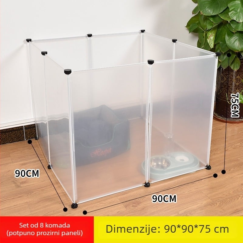 Plastična unutarnja ograda za kućne ljubimce za pse i zečeve s prozirnim panelom