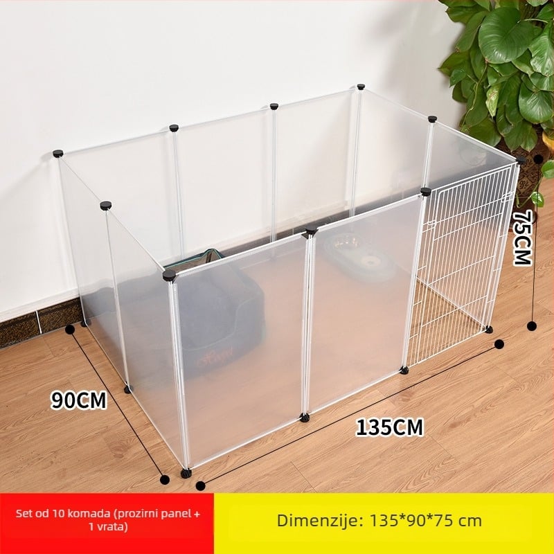 Plastična unutarnja ograda za kućne ljubimce za pse i zečeve s prozirnim panelom