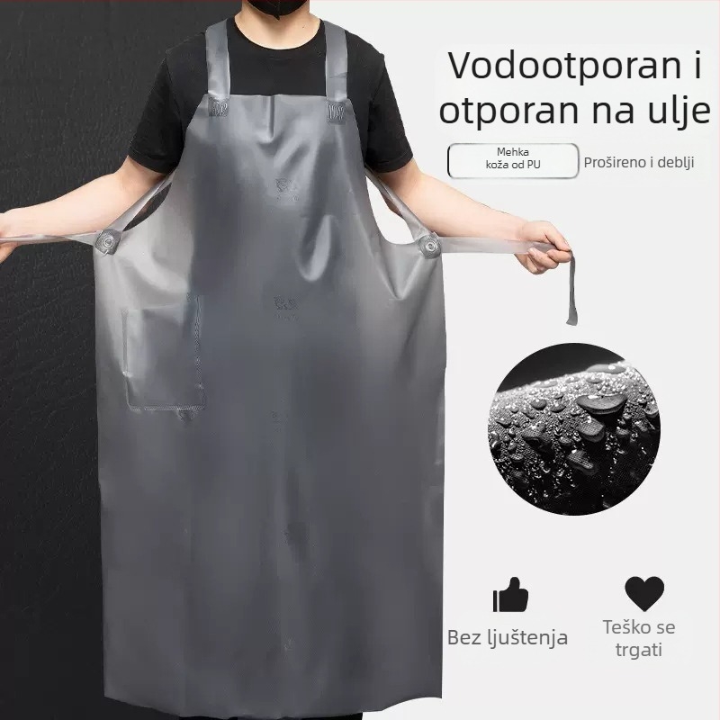 PU pregača bez rukava, otporna na ulje i mrlje, moderni minimalistički stil, jednobojna