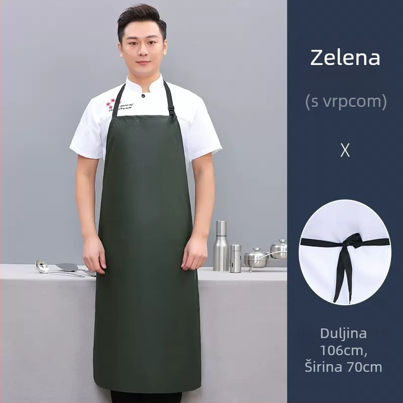 PU pregača bez rukava, otporna na ulje i mrlje, moderni minimalistički stil, jednobojna