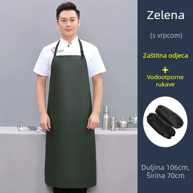 PU pregača bez rukava, otporna na ulje i mrlje, moderni minimalistički stil, jednobojna