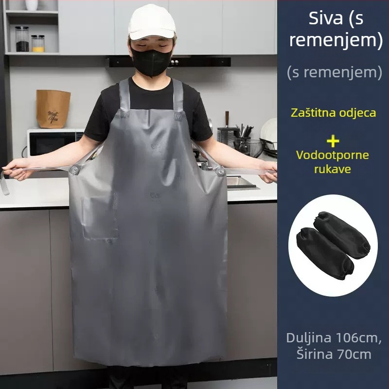 PU pregača bez rukava, otporna na ulje i mrlje, moderni minimalistički stil, jednobojna