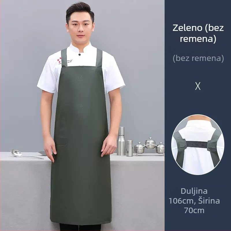 PU pregača bez rukava, otporna na ulje i mrlje, moderni minimalistički stil, jednobojna