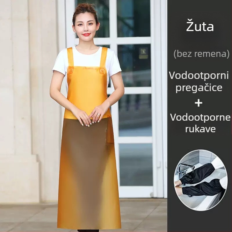 PU pregača bez rukava, otporna na ulje i mrlje, moderni minimalistički stil, jednobojna