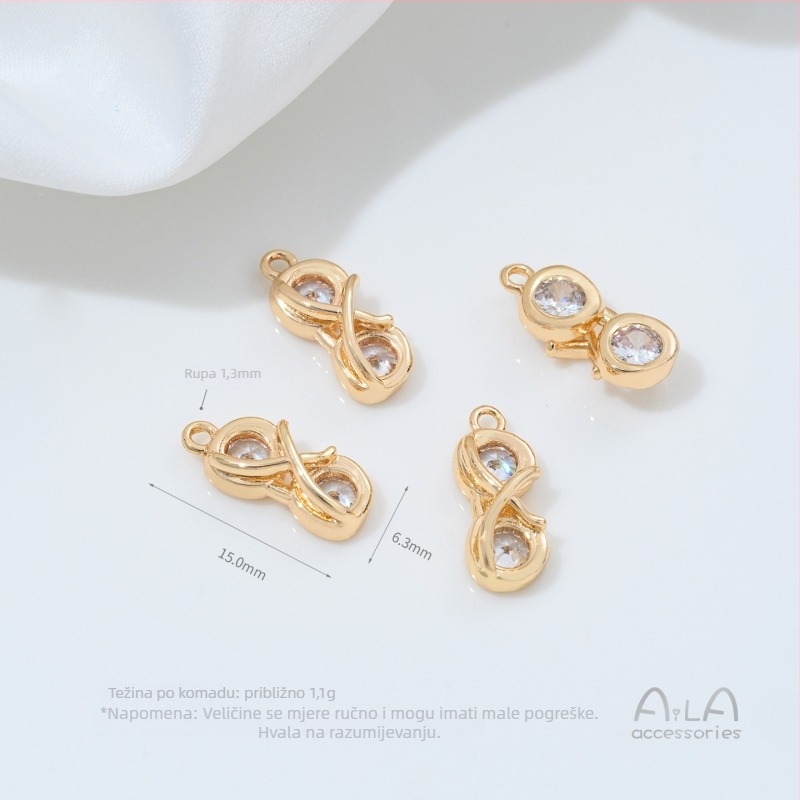 Privjesak – zaštita boje 14K zlata, legura s premazom srebra/pozlaćenim premazom, mačji uzorak, originalni dizajn, jesen 2025