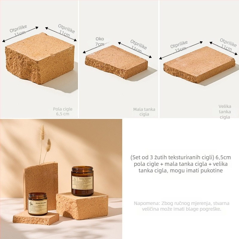 Rekviziti za fotografiju s kamenom teksturom – nepravilni geometrijski blokovi za prikaz kozmetike i nakita, brend Light and Shadow Stars