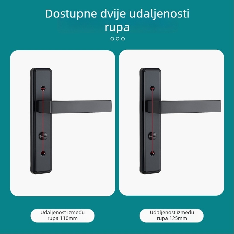 Brava za vrata s jednim jezičkom, željezna, model T0709, za vrata od aluminijskog legura, bez ključa