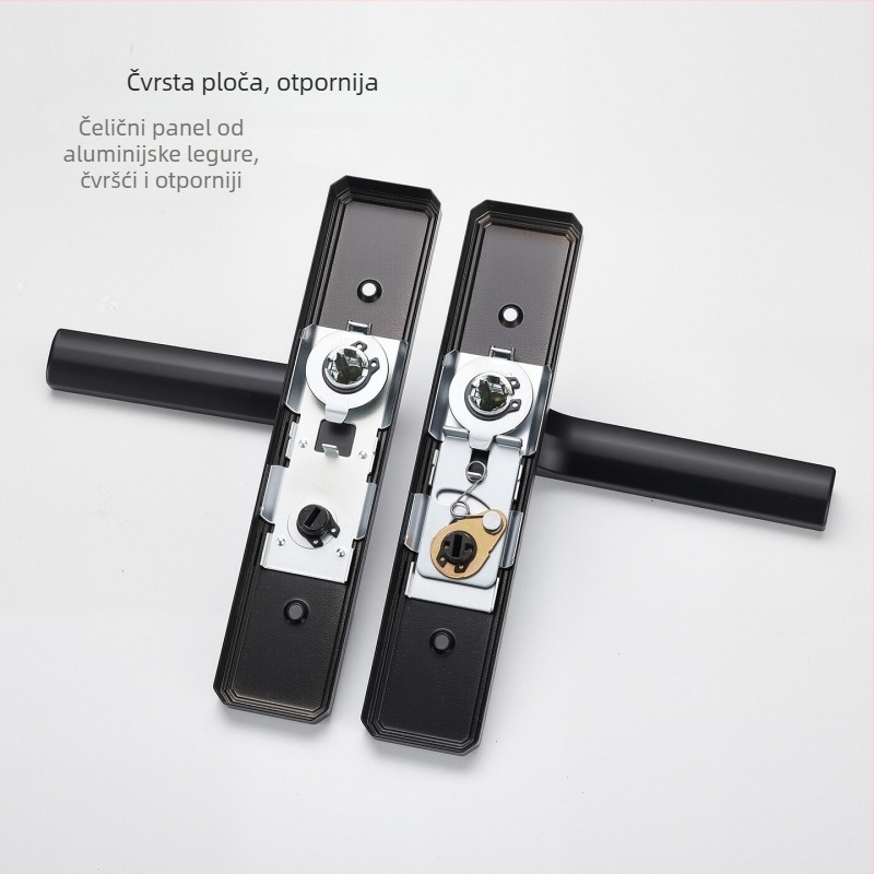Brava za vrata s jednim jezičkom, željezna, model T0709, za vrata od aluminijskog legura, bez ključa