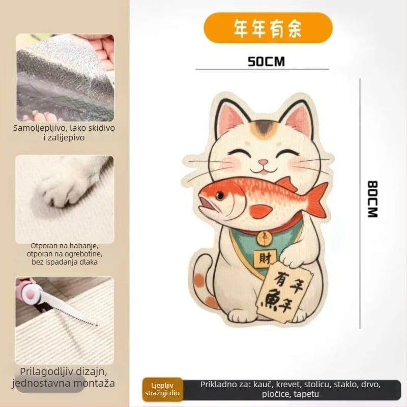 Daska za penjanje mačke u karikaturalnom dizajnu, zaštita kauča od filca, otporna na habanje, višenamjenska zidna naljepnica, paket od 100 kom
