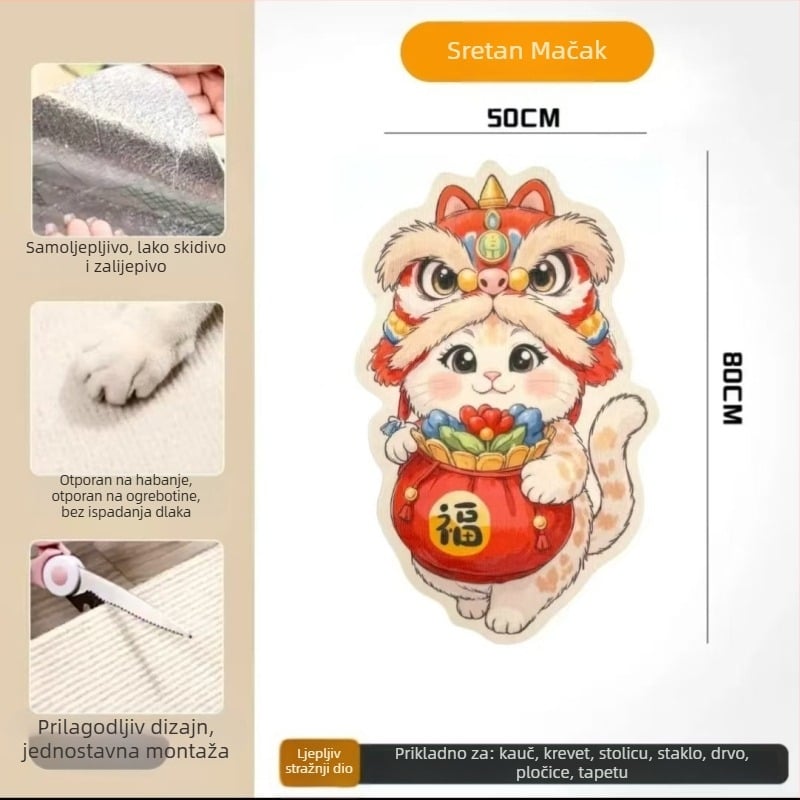 Daska za penjanje mačke u karikaturalnom dizajnu, zaštita kauča od filca, otporna na habanje, višenamjenska zidna naljepnica, paket od 100 kom