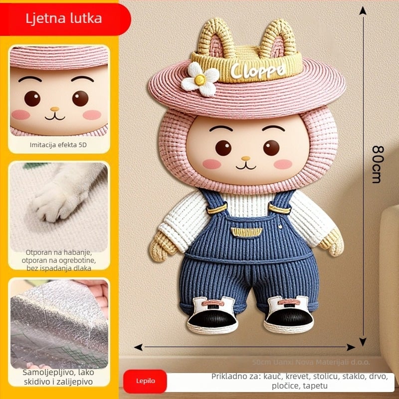 Daska za penjanje mačke u karikaturalnom dizajnu, zaštita kauča od filca, otporna na habanje, višenamjenska zidna naljepnica, paket od 100 kom