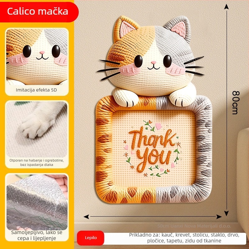 Daska za penjanje mačke u karikaturalnom dizajnu, zaštita kauča od filca, otporna na habanje, višenamjenska zidna naljepnica, paket od 100 kom