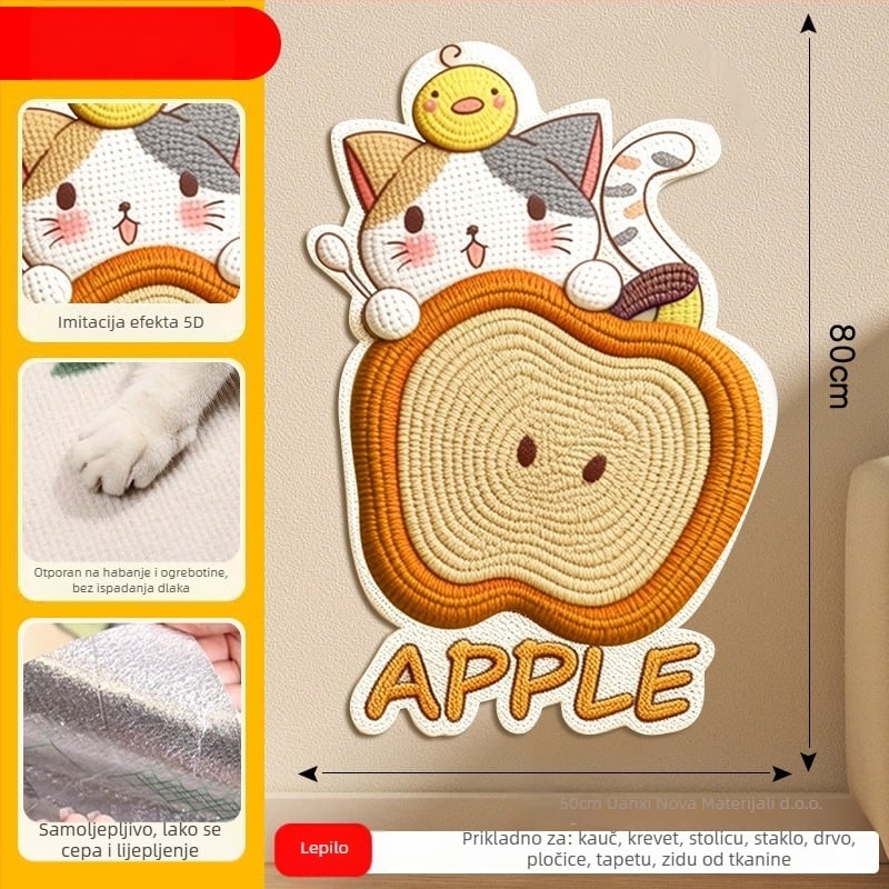 Daska za penjanje mačke u karikaturalnom dizajnu, zaštita kauča od filca, otporna na habanje, višenamjenska zidna naljepnica, paket od 100 kom