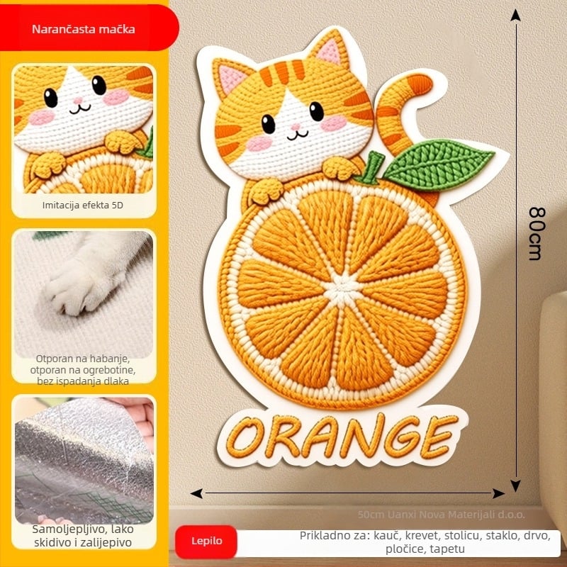 Daska za penjanje mačke u karikaturalnom dizajnu, zaštita kauča od filca, otporna na habanje, višenamjenska zidna naljepnica, paket od 100 kom