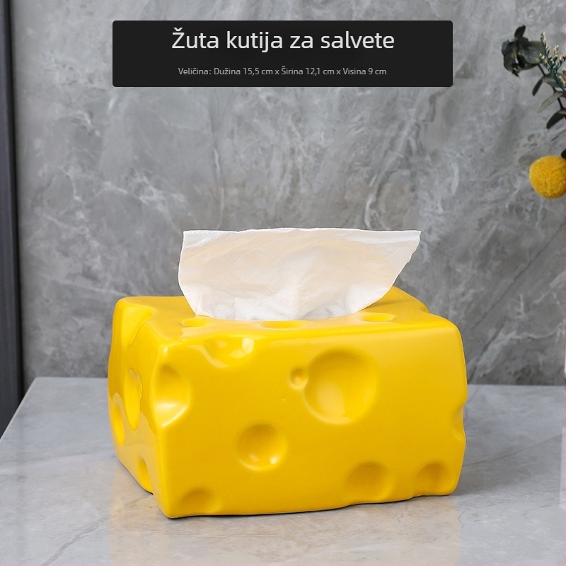 Keramička kutija za maramicu, svijetao luksuzni stil, model nailao-2023911, višestruka upotreba