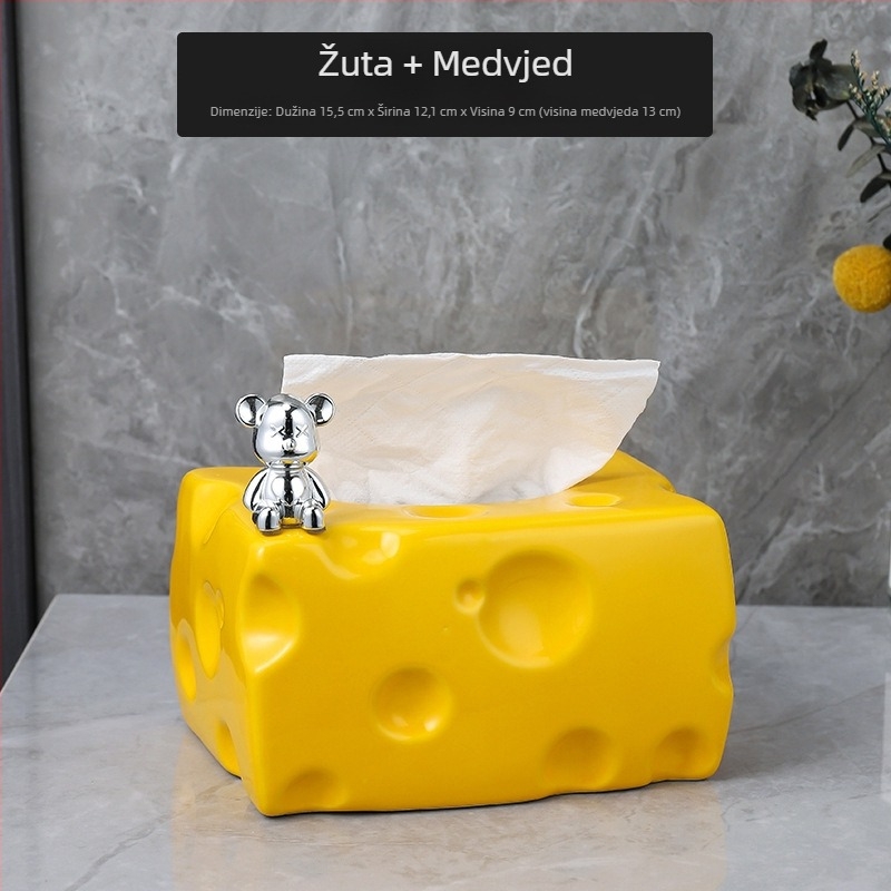 Keramička kutija za maramicu, svijetao luksuzni stil, model nailao-2023911, višestruka upotreba