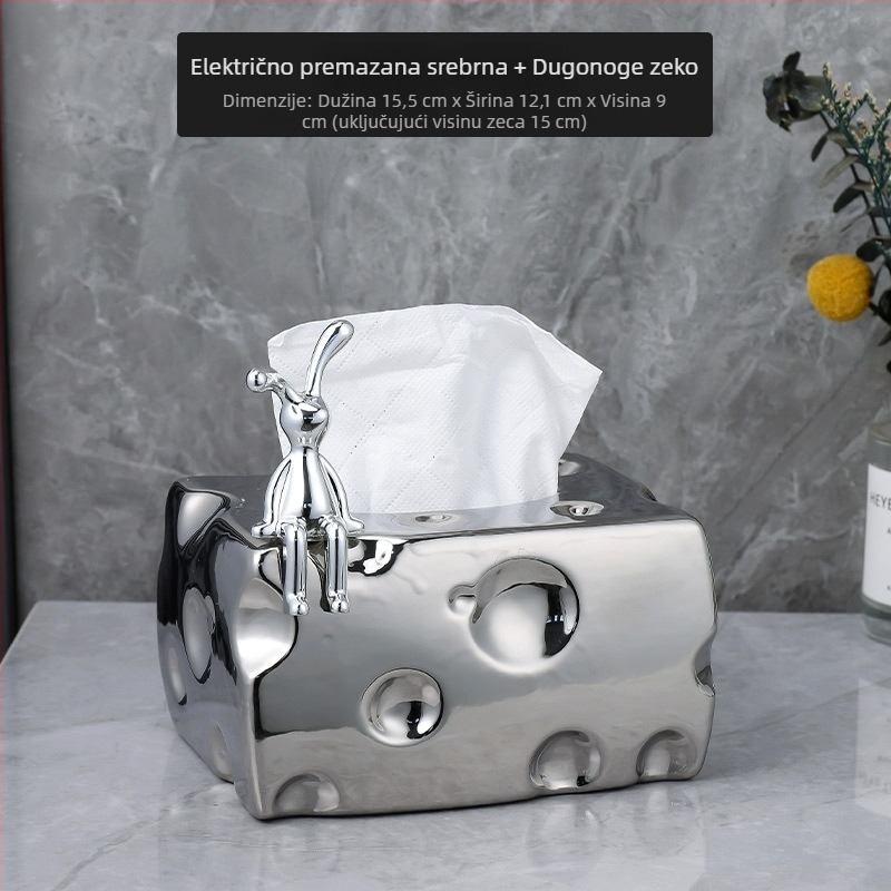 Keramička kutija za maramicu, svijetao luksuzni stil, model nailao-2023911, višestruka upotreba