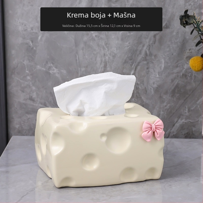 Keramička kutija za maramicu, svijetao luksuzni stil, model nailao-2023911, višestruka upotreba