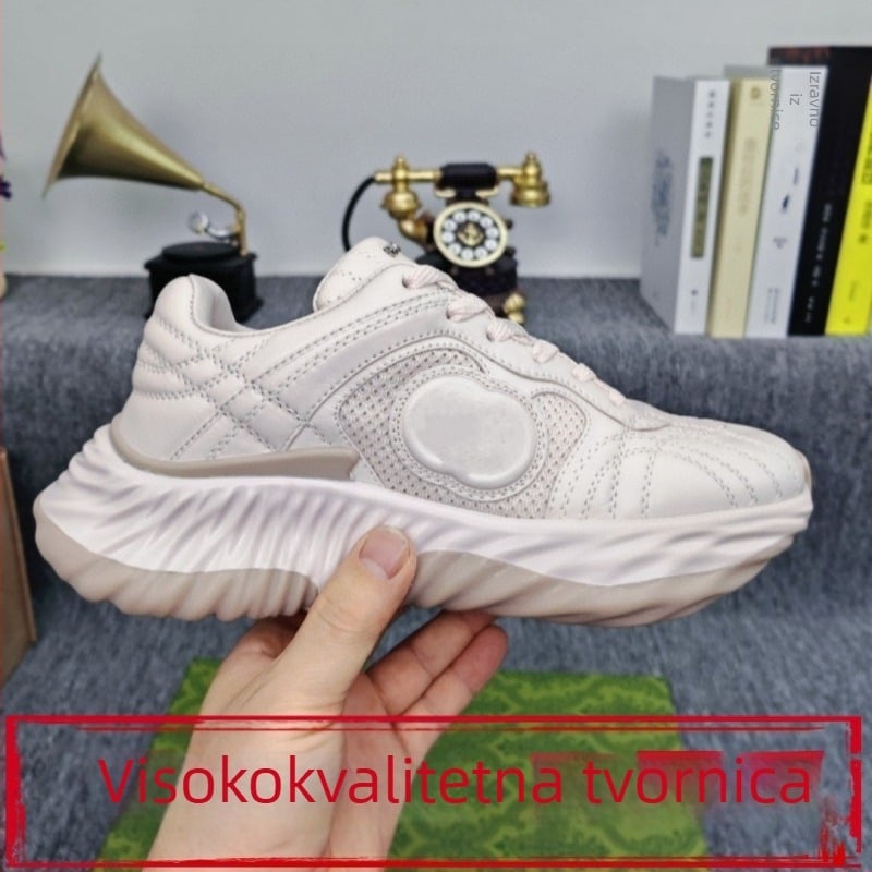 Unisex casual tenisice s povećanom visinom potplata, kožnato-mrežasti gornji dio, vezanje, valoviti dizajn