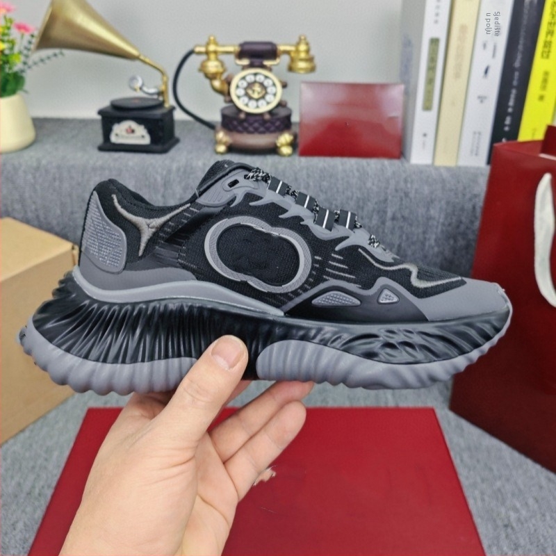 Unisex casual tenisice s povećanom visinom potplata, kožnato-mrežasti gornji dio, vezanje, valoviti dizajn