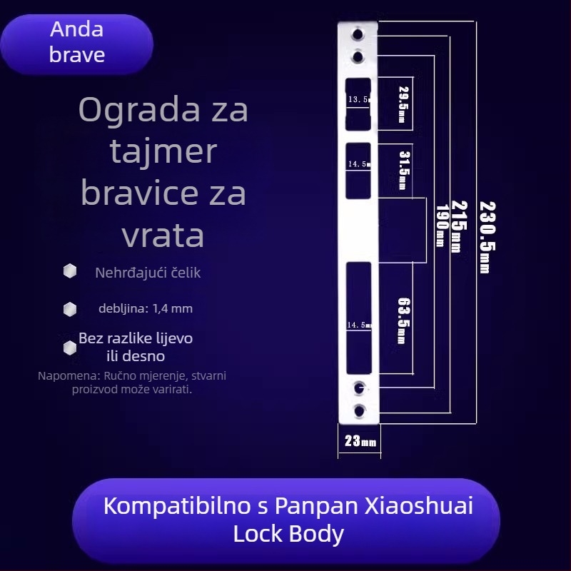 Tijelo zaključavanja za okvir vrata, nehrđajući čelik, model Little Handsome, stil lagani luksuz