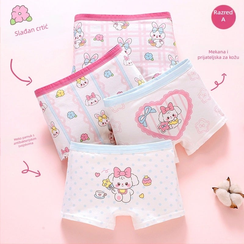 Gaćice za djevojčice od pamuka, antibakterijske, 95% pamuka, klasa sigurnosti A, model K-29