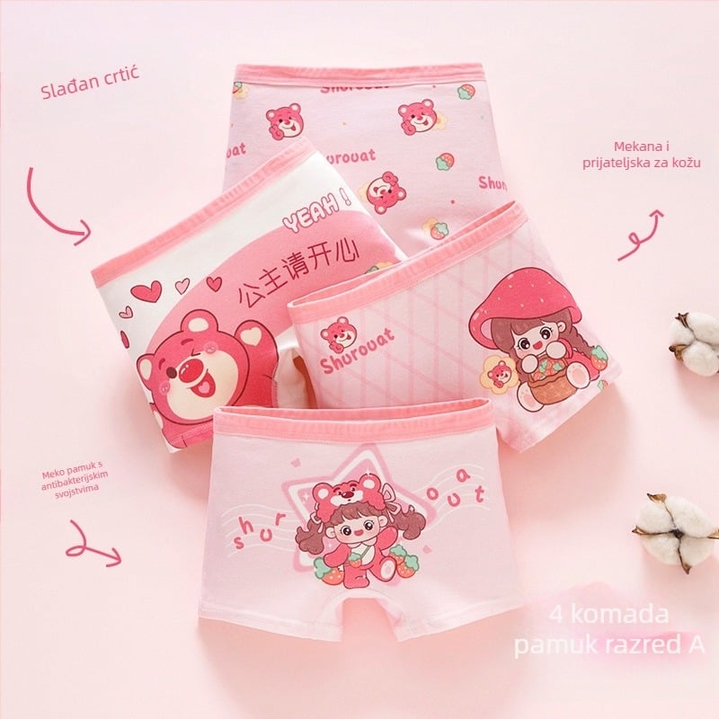 Gaćice za djevojčice od pamuka, antibakterijske, 95% pamuka, klasa sigurnosti A, model K-29