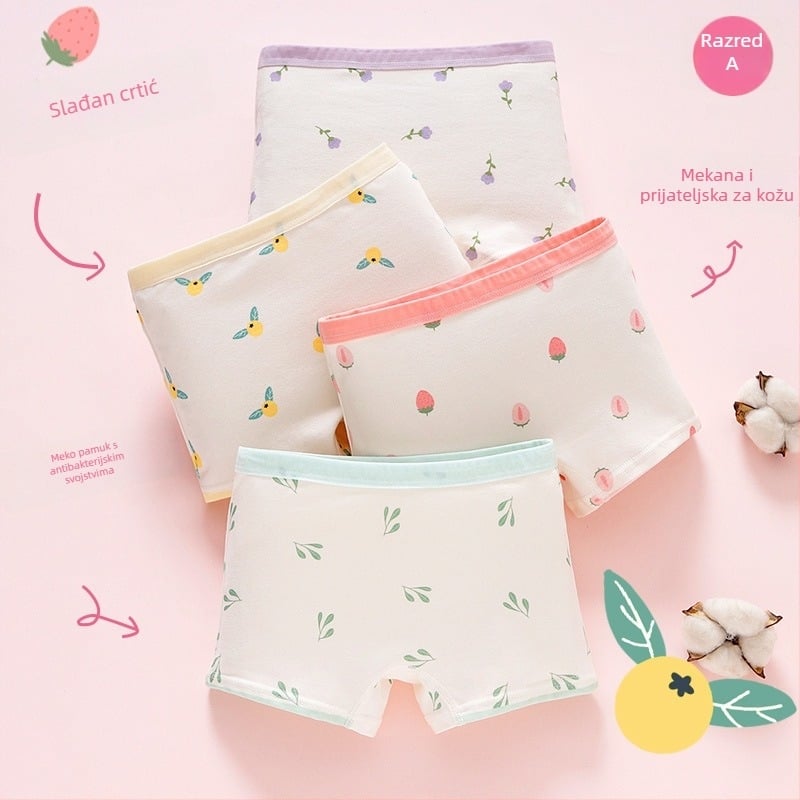 Gaćice za djevojčice od pamuka, antibakterijske, 95% pamuka, klasa sigurnosti A, model K-29