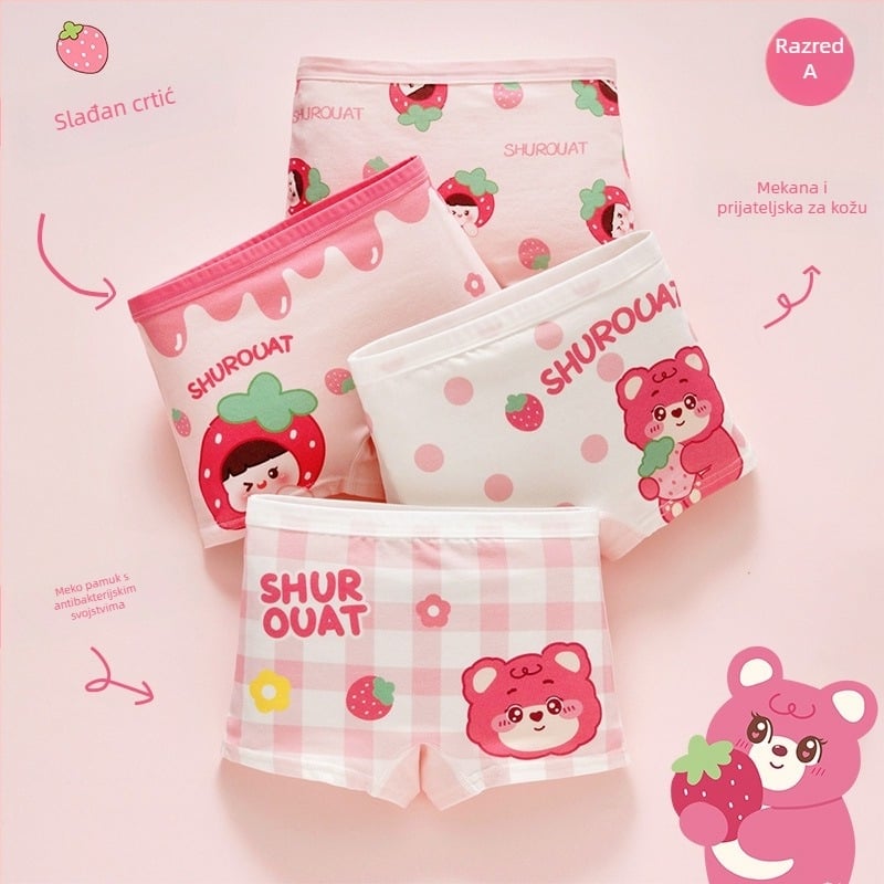 Gaćice za djevojčice od pamuka, antibakterijske, 95% pamuka, klasa sigurnosti A, model K-29