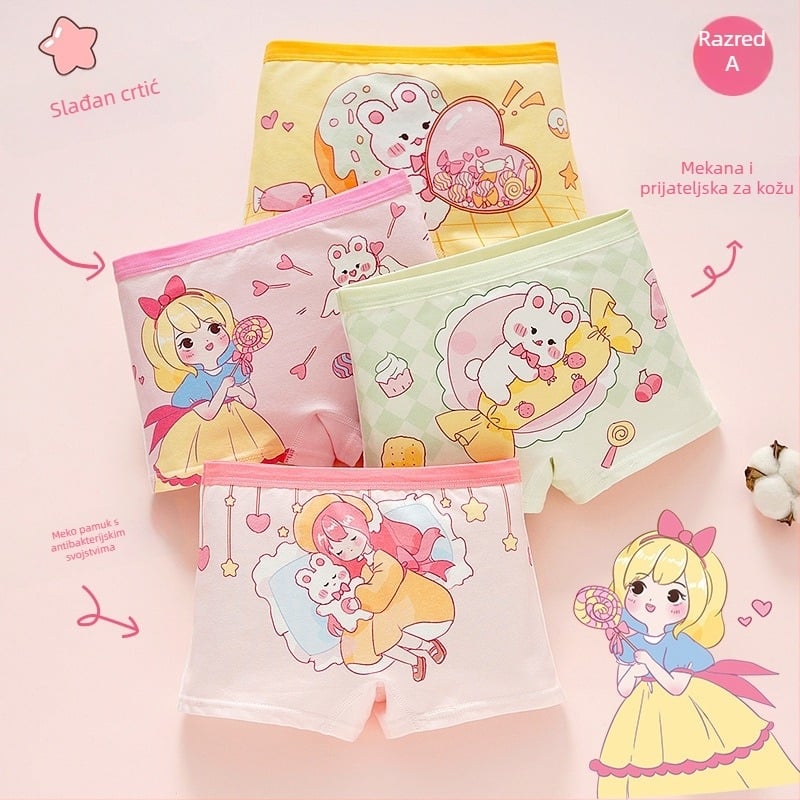 Gaćice za djevojčice od pamuka, antibakterijske, 95% pamuka, klasa sigurnosti A, model K-29