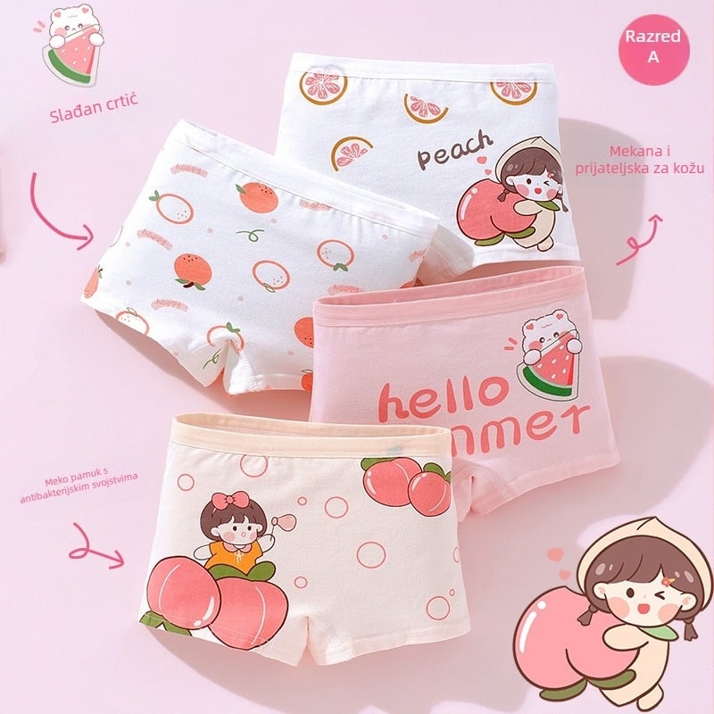 Gaćice za djevojčice od pamuka, antibakterijske, 95% pamuka, klasa sigurnosti A, model K-29