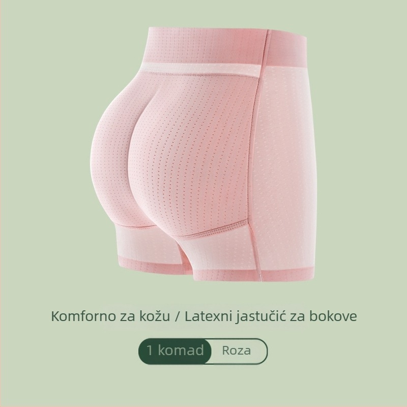 Ženske bokserice s ugrađenim jastučićima za stražnjicu, srednja visina struka, prozračne, najlon 80-90% s pamukovom podstavom