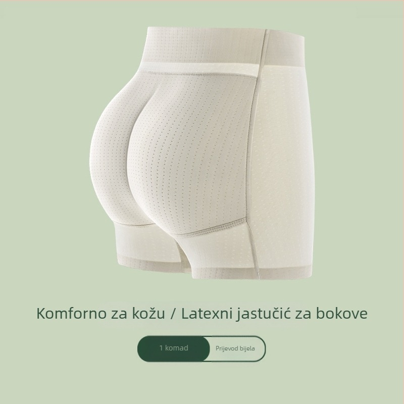Ženske bokserice s ugrađenim jastučićima za stražnjicu, srednja visina struka, prozračne, najlon 80-90% s pamukovom podstavom