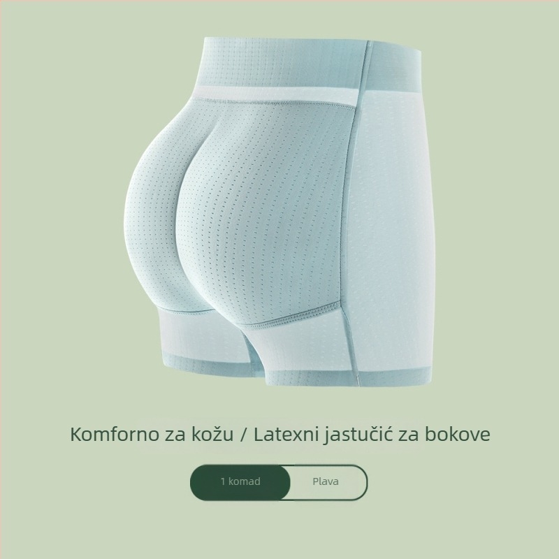 Ženske bokserice s ugrađenim jastučićima za stražnjicu, srednja visina struka, prozračne, najlon 80-90% s pamukovom podstavom