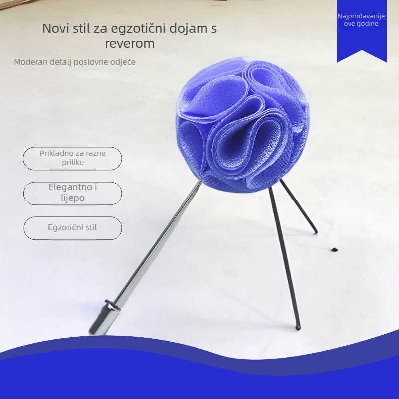 Broš — cvjetni oblik od tkanine, ručna izrada, unisex, originalni dizajn, brend YINMENG
